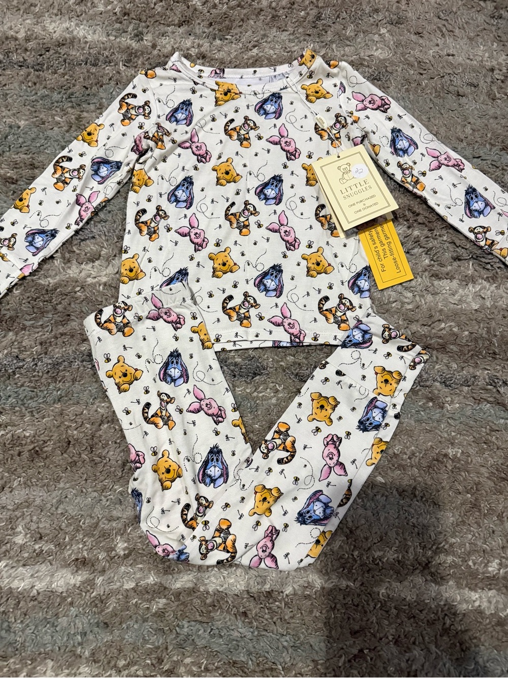 2T Little Snuggles Winnie the Pooh 2 Piece Bamboo Pajama *New with Tags*
